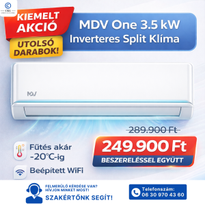 MDV One 3.5 kW Inverteres Split Klíma Beszereléssel Együtt
